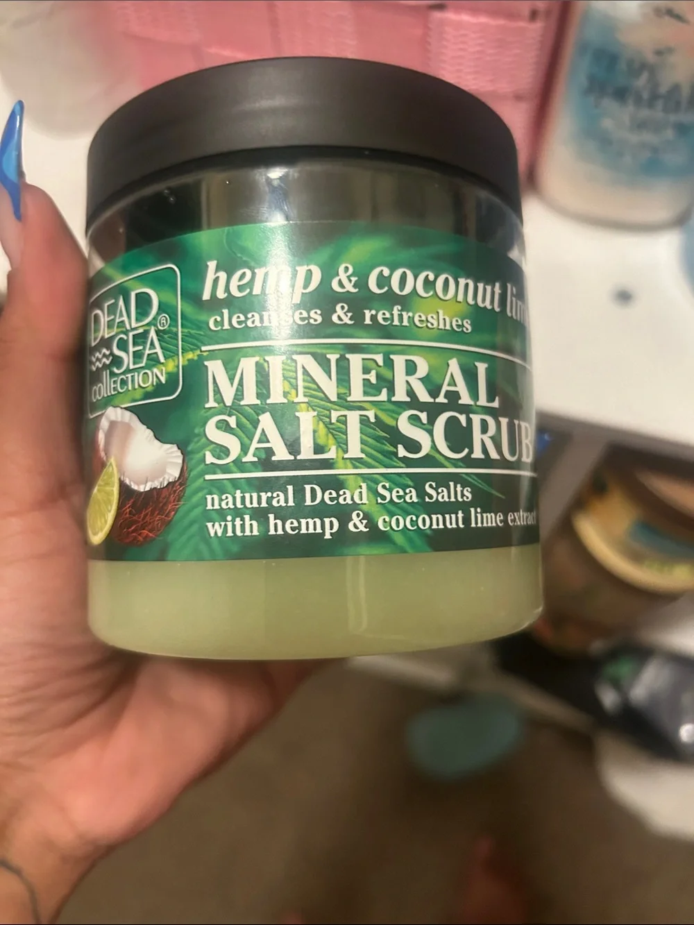 Hemp & Coconut Lime Mineral Salt Scrub - Green